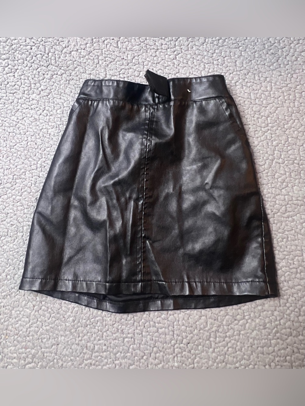 Welaken A Line PU Leather Skirt With Side Pockets Girls Size 4T Black